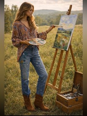 🎨 Anthropologie NWT Pilcro Slim Boyfriend Mid-Rise Distressed Jeans – Size 26 ✨